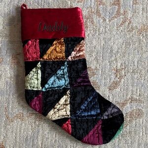 Lands End Patchwork Christmas Stocking
